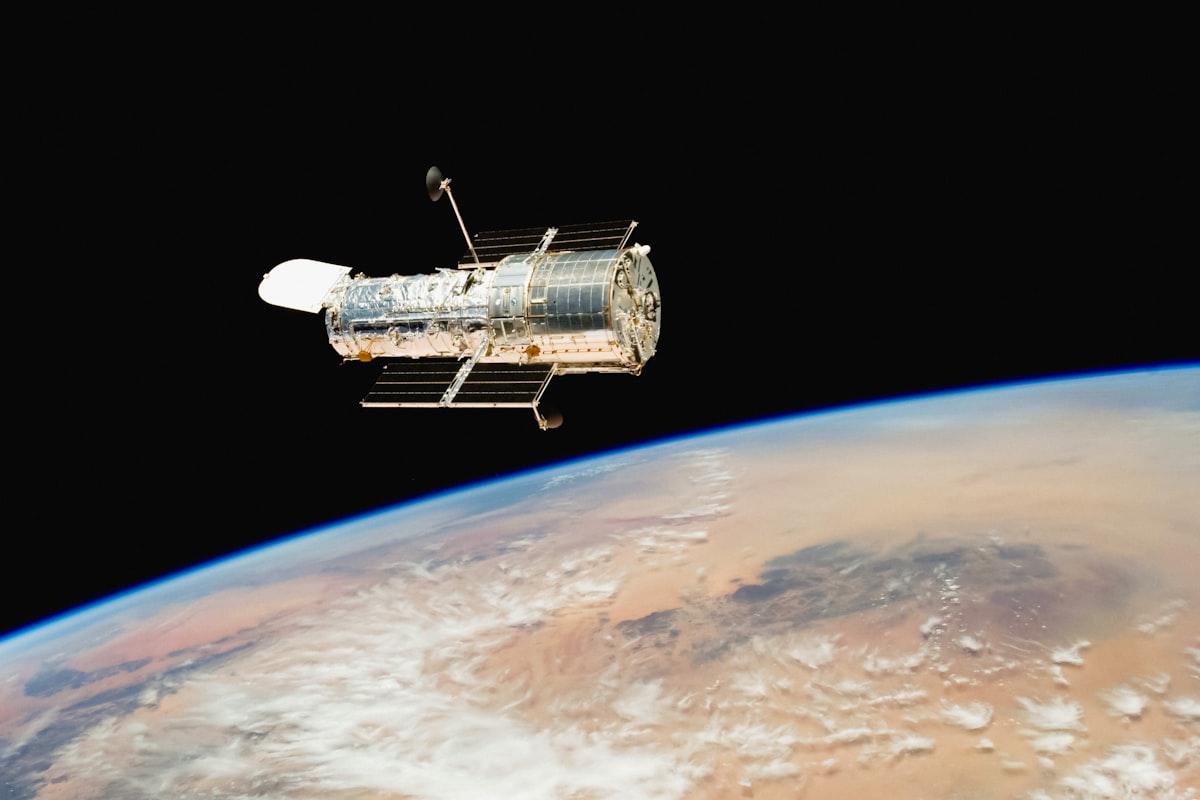 Satellite orbiting high above the Earth